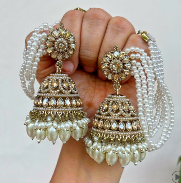 RAINA Jhumkas with Sahara (Rani)