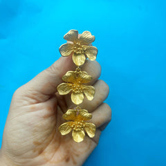 Lily: Floral Gold Statement Earrings