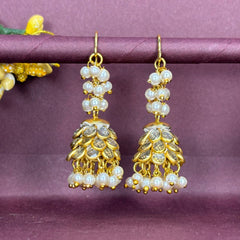 Amrita: Pink Enamel Petal Jhumkas