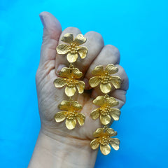 Lily: Floral Gold Statement Earrings