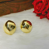 Celina Curvy Anti Tarnish Golden Studs
