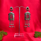 Hawa Mehal Earrings- Silver Replica Collection