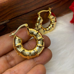 Golden Swirl Hoop Earrings