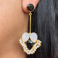 MOP Black Drop Earrings