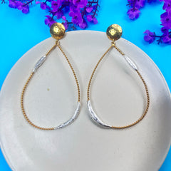 Arna: Gold handcrafted danglers