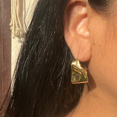 Dented Dainty Golden Earrings