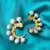 White Pearls Statement Earrings