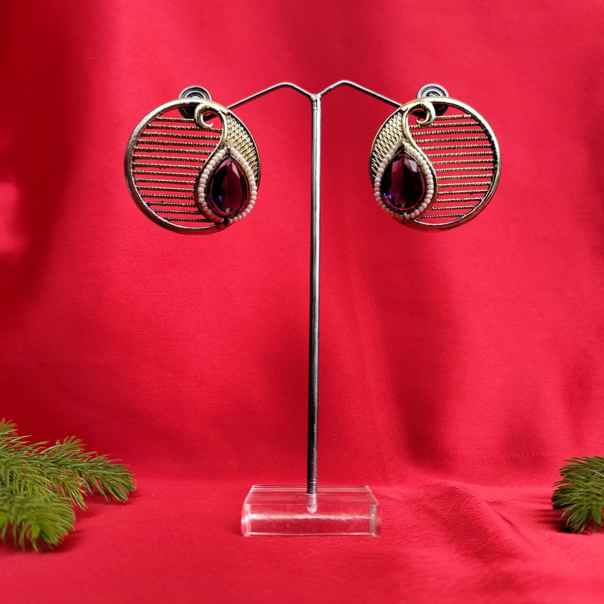 Blue Stone Dual Tone Studs