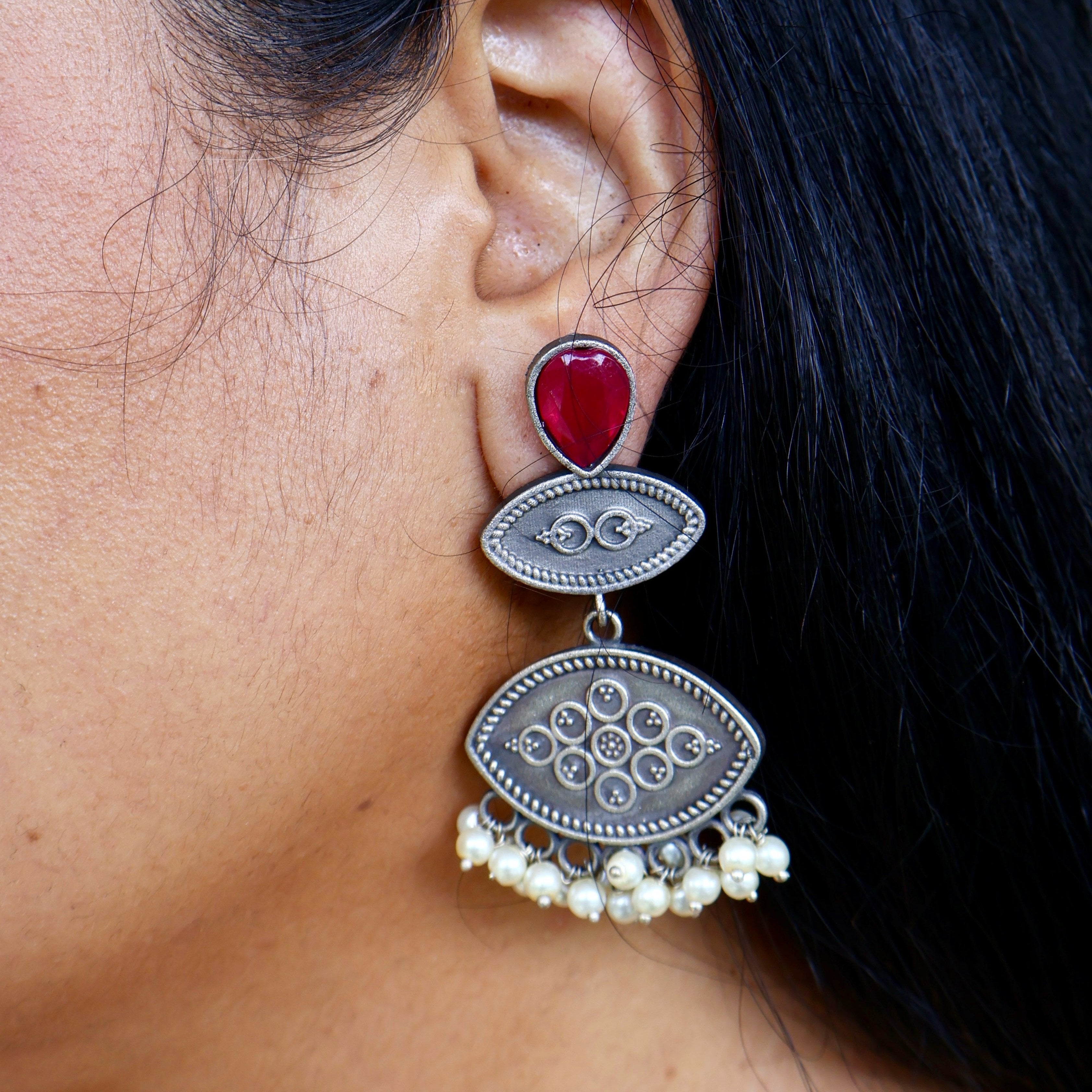 Masakali: Lightweight Silver Lookalike Earrings