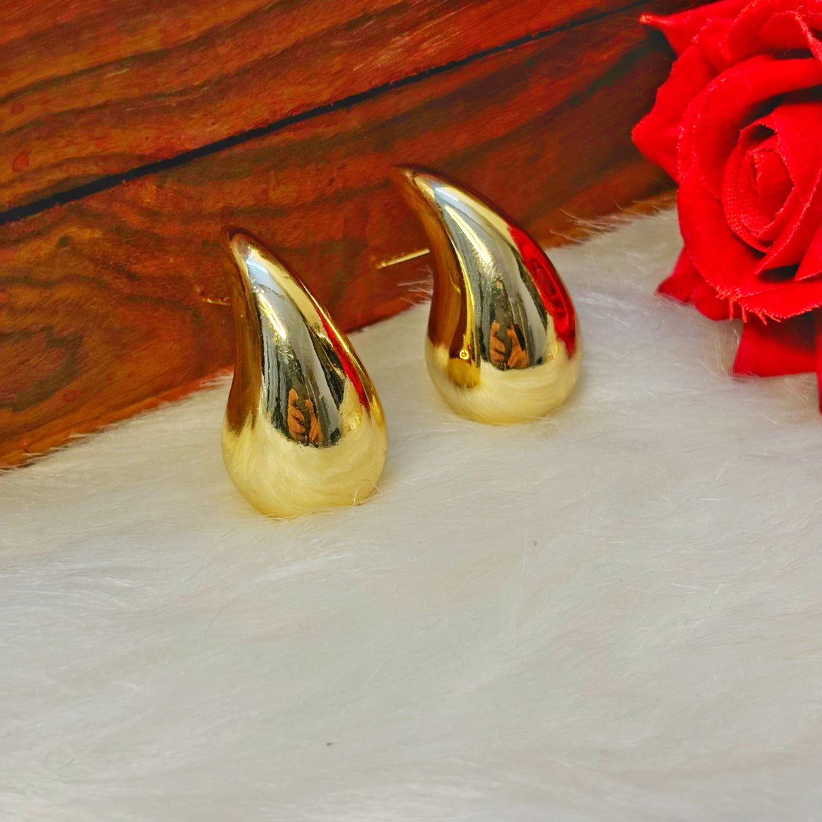 Golden Tear Drop Earring