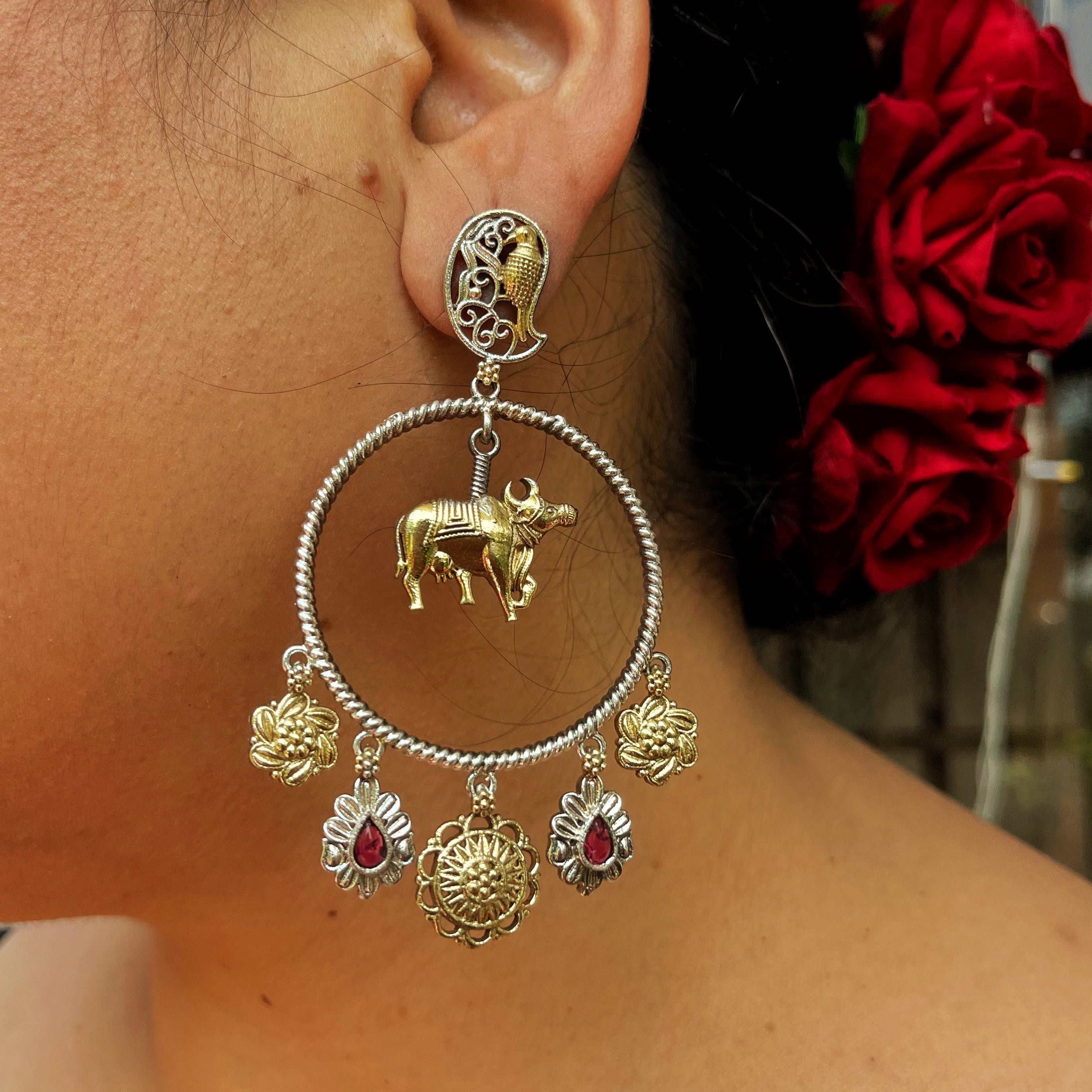 Shailja- Dual Tone Nandi Earrings