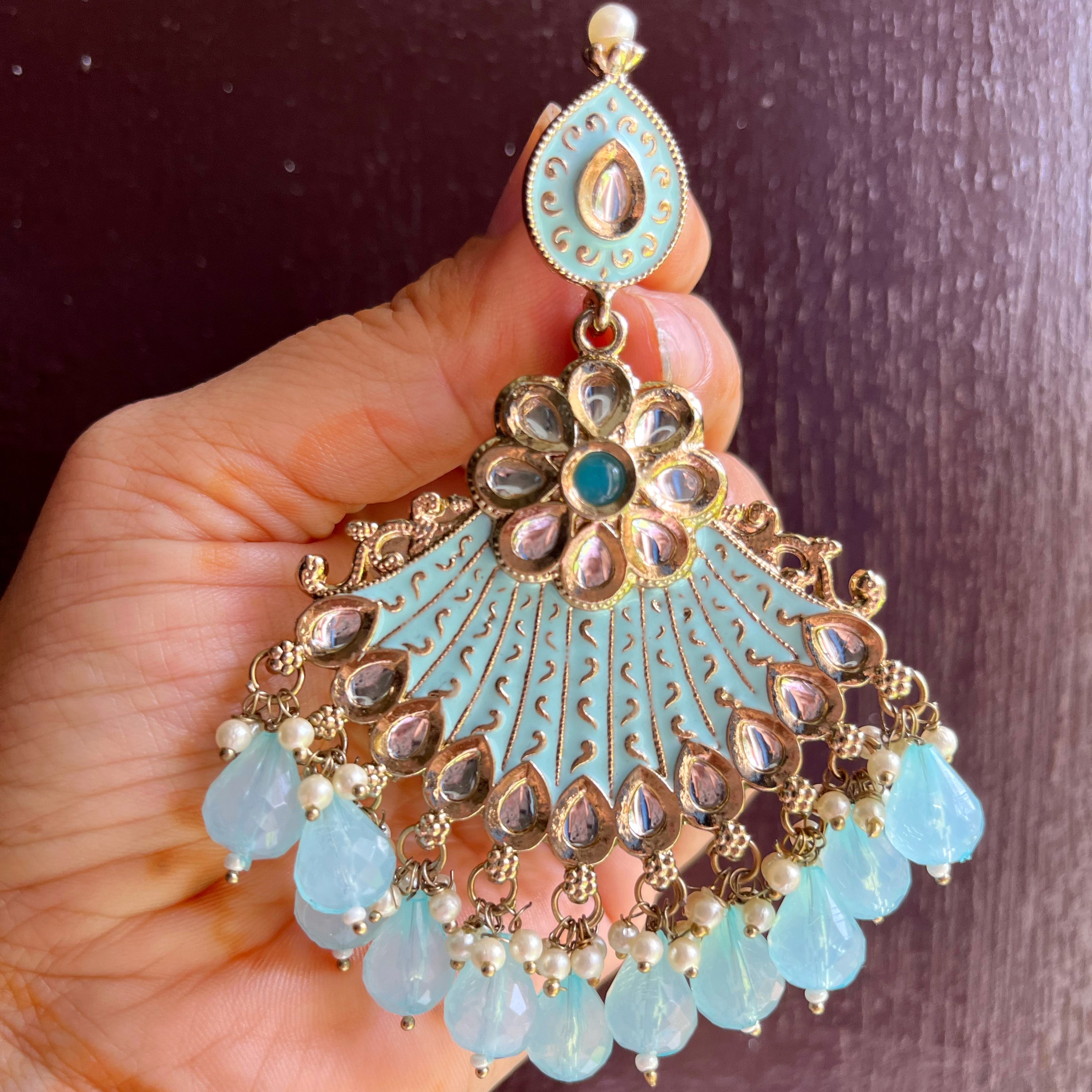 Neelambari: Pastel Blue Earrings