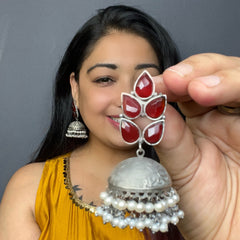 Ishaani: Silver Look-Alike Jhumke