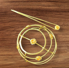 Golden Hair Bun Jewellery