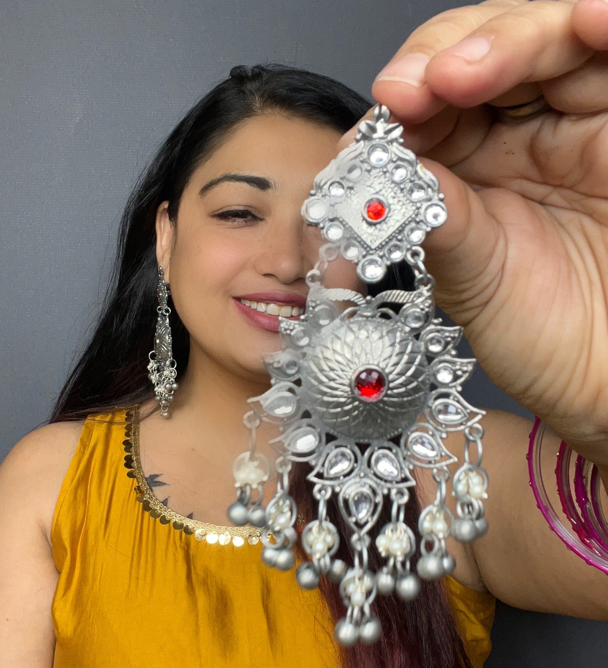 Kamli: Long Oxidized Earrings| Navratri Collection