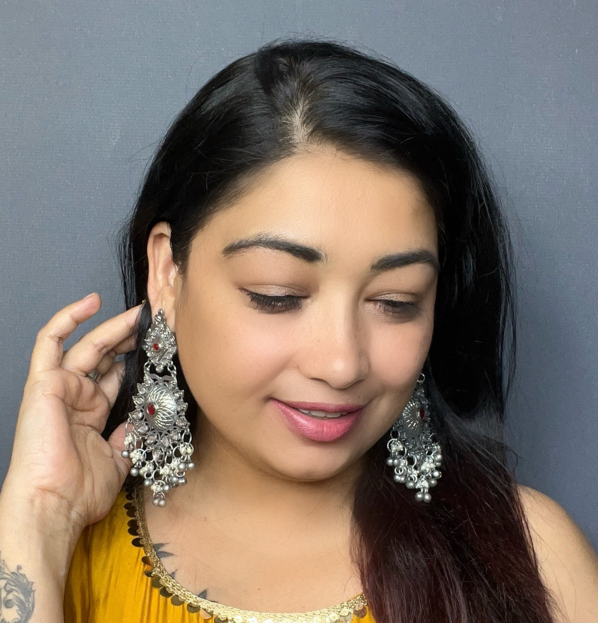 Kamli: Long Oxidized Earrings| Navratri Collection