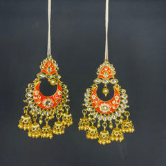 Elegant Orange Meenakari Earrings – Handcrafted Artisan Earrings