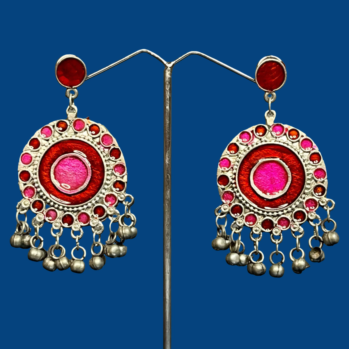 Gulabiya: Afghani Pink Earrings | Navratri Collection