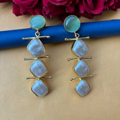 Gomez: Druzy Stone Fashion Earrings