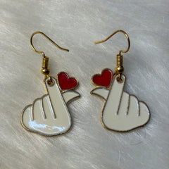 K-Pop Heart Earrings