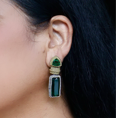 Emerald Elegance Statement Earrings