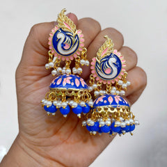 Mehbooh Meenakari Jhumka Earrings