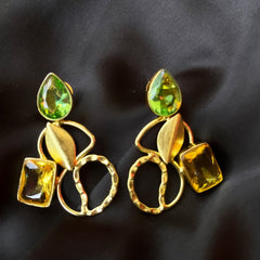 Peridot Green and Yellow Classic Earrings
