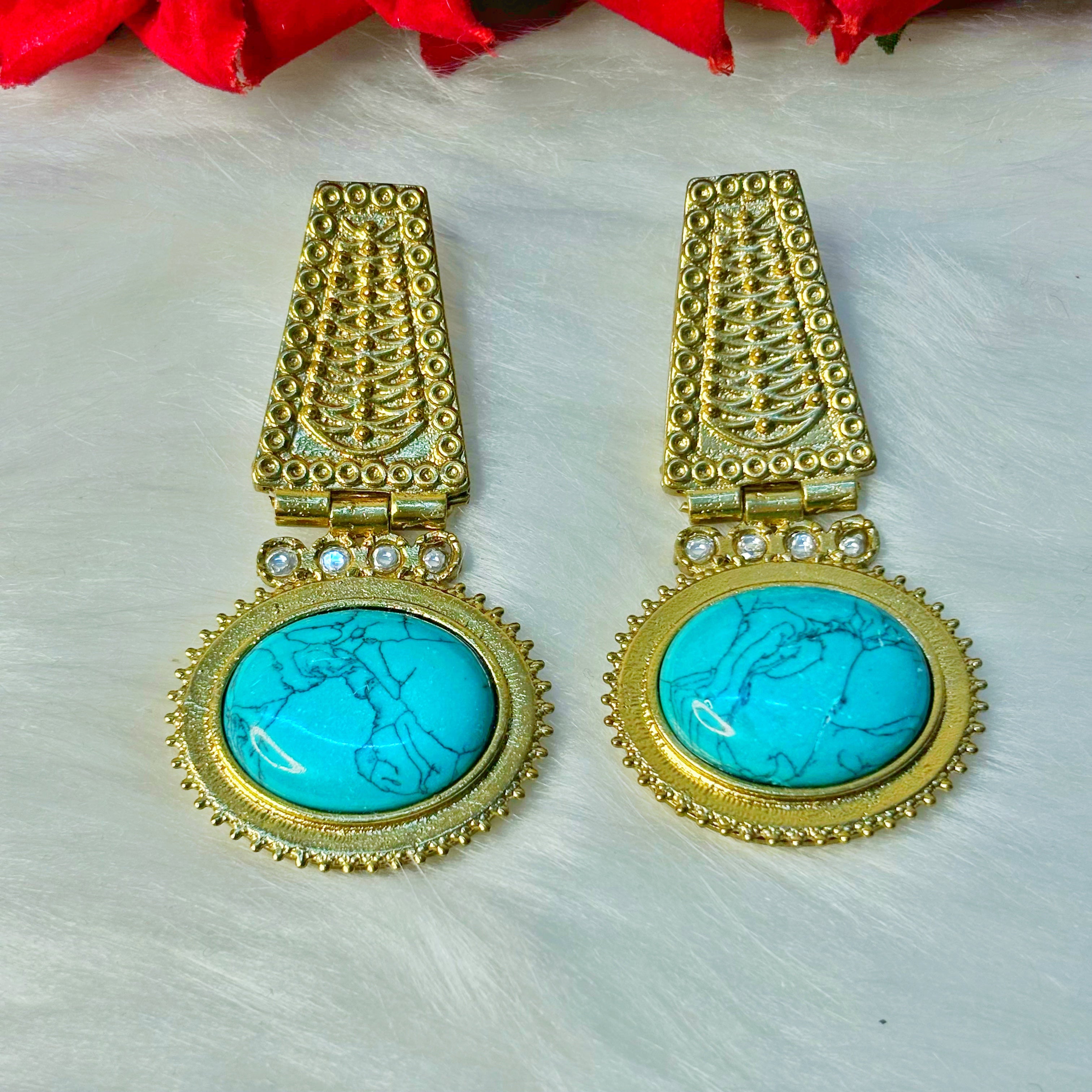 Vintage Glam Turquoise Earrings