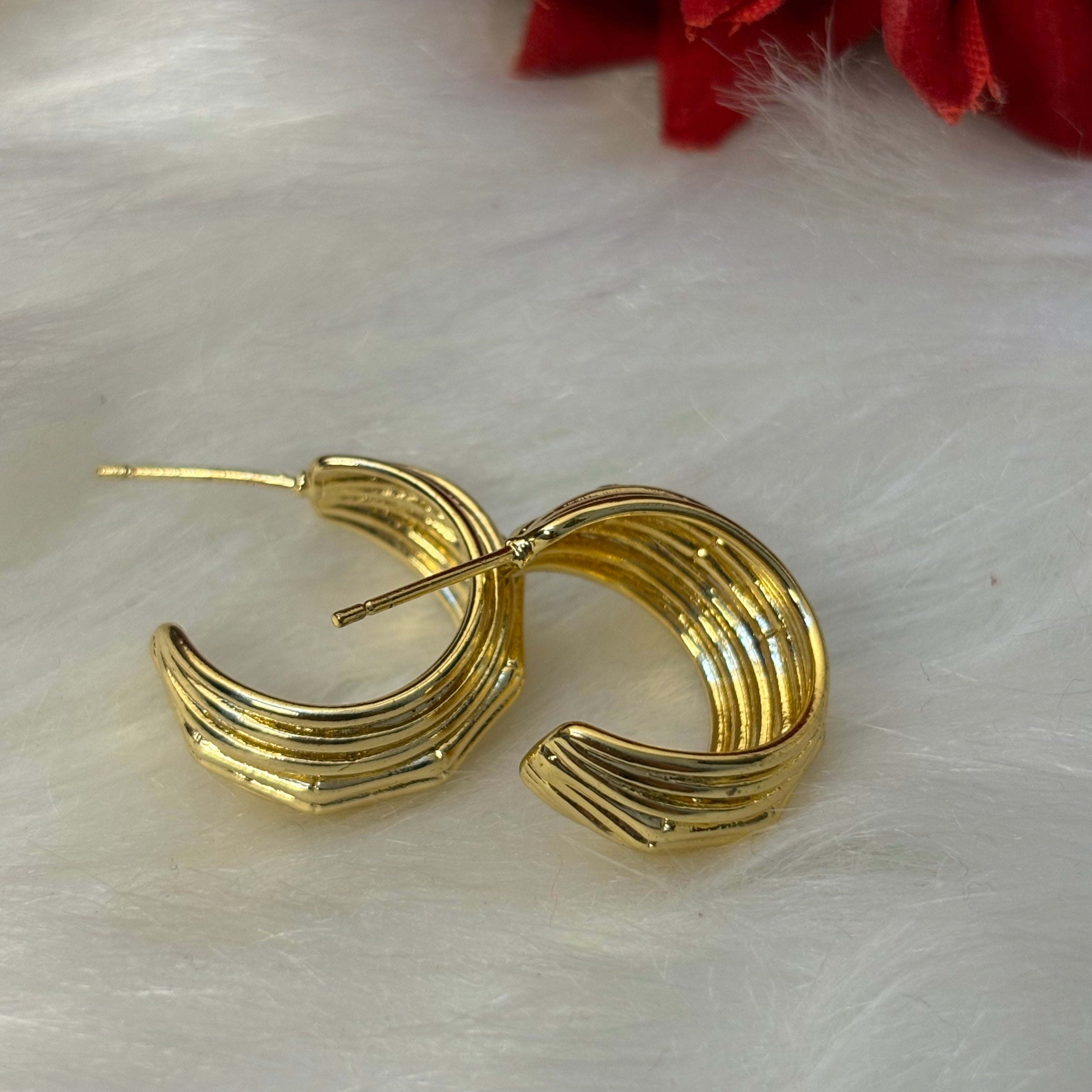 Golden Cascade Hoops: Everyday Office Earrings