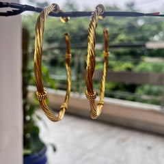 Golden Rope Hoop Earrings