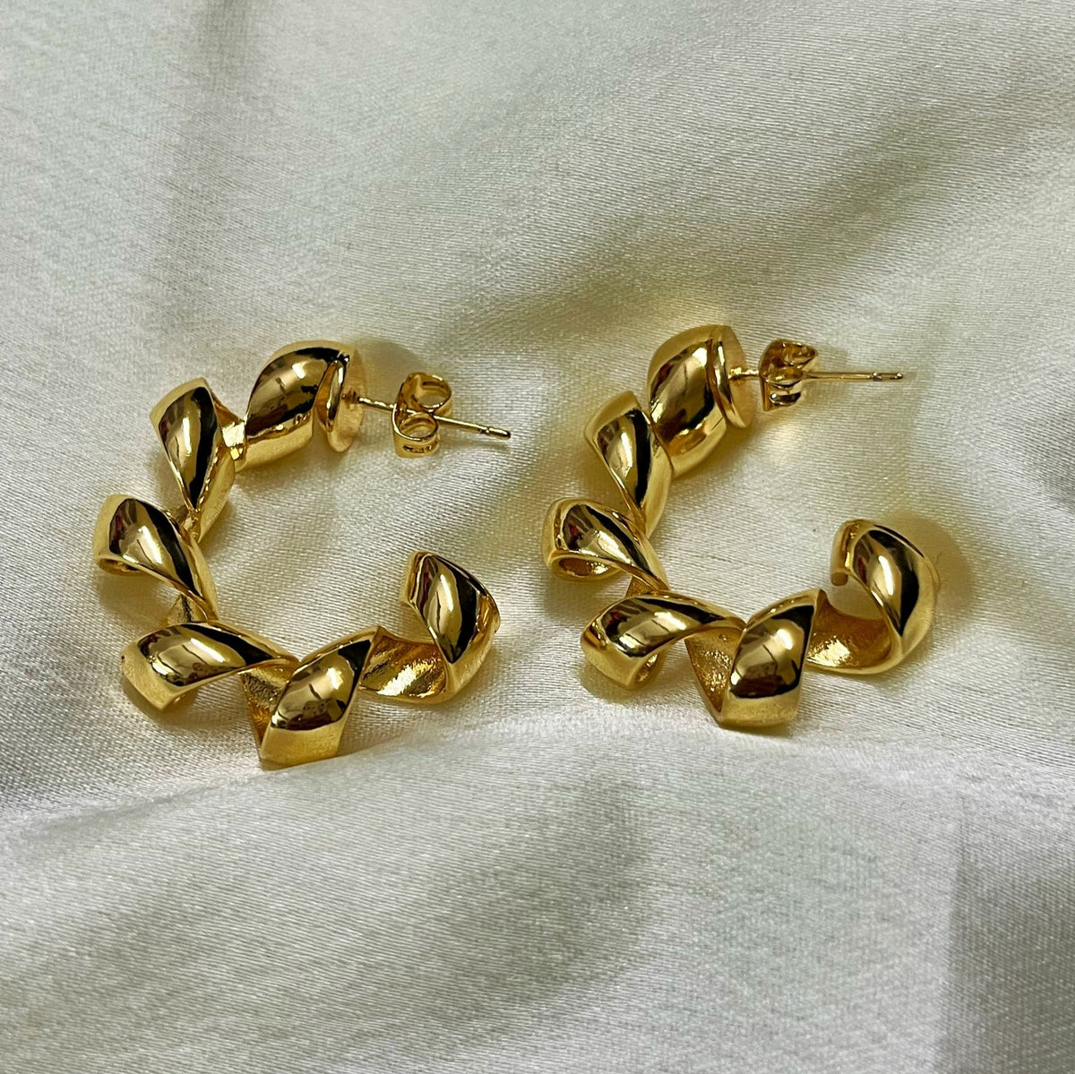 Twisted Golden Hoops