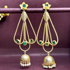 Inayra: Emerald Bloom Jhumka Drops