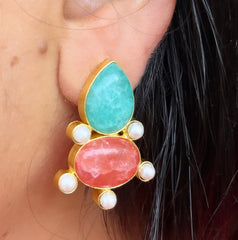 Two Colored Druzzy Stone Earrings