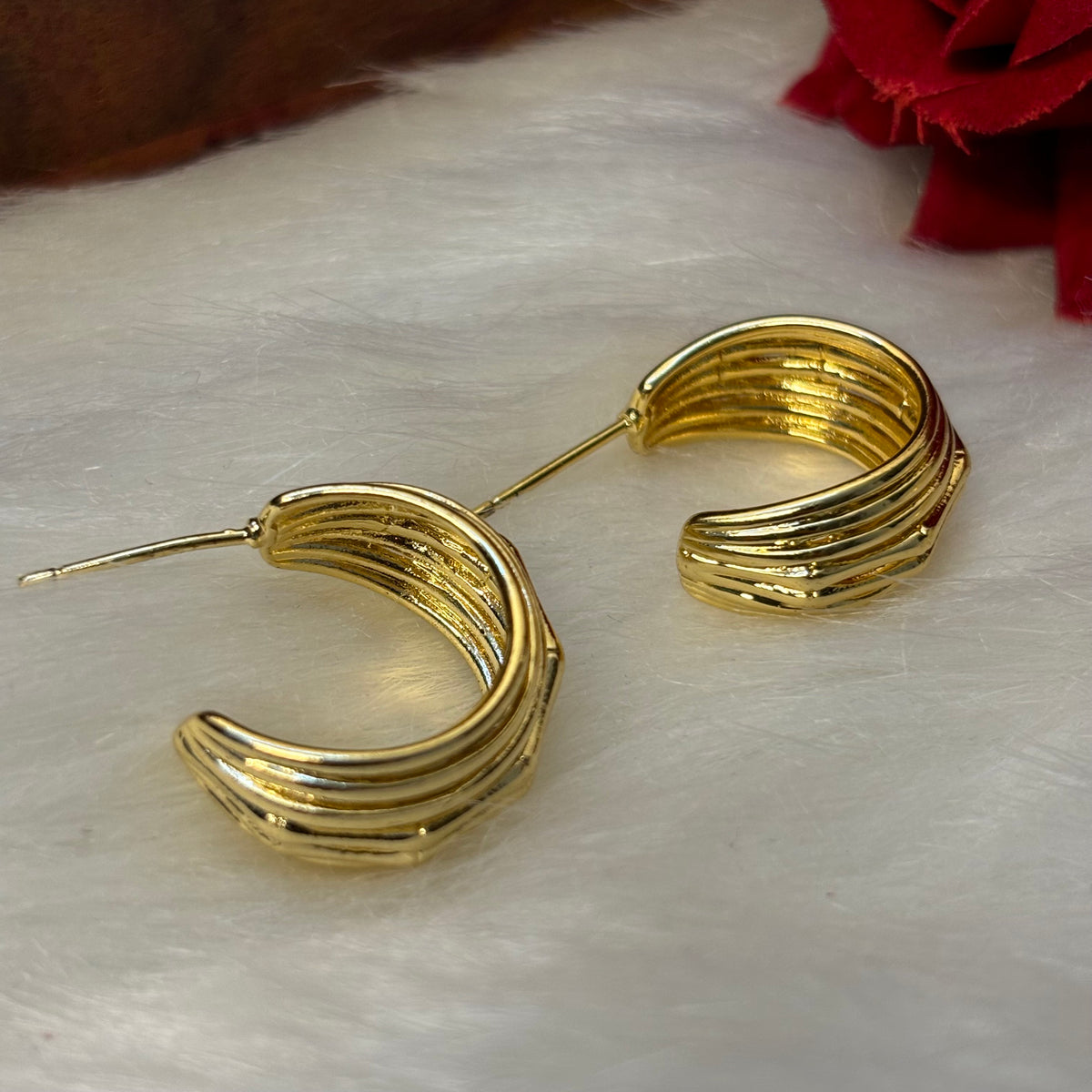 Golden Cascade Hoops: Everyday Office Earrings