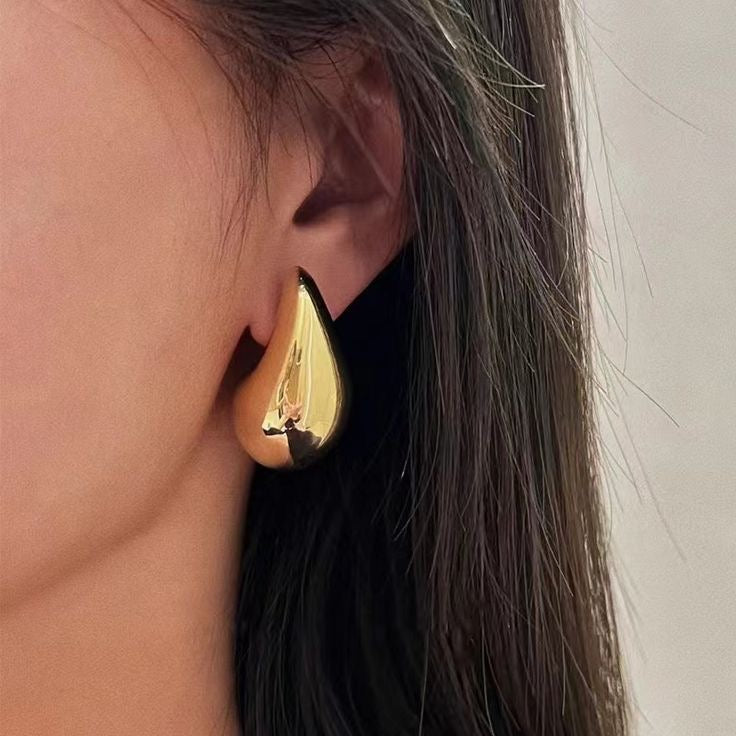 Golden Tear Drop Earring