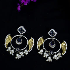 Dual Tone Statement Earrings