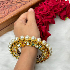 Aarna: Jadau Pearl Kada (Bracelet)