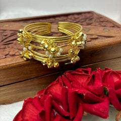 Queen: Golden Ghunghroo Cuff Bracelet