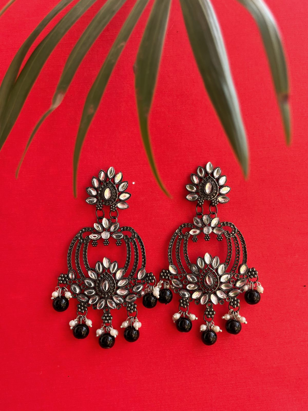 Nakhrali Black Oxidized Earrings