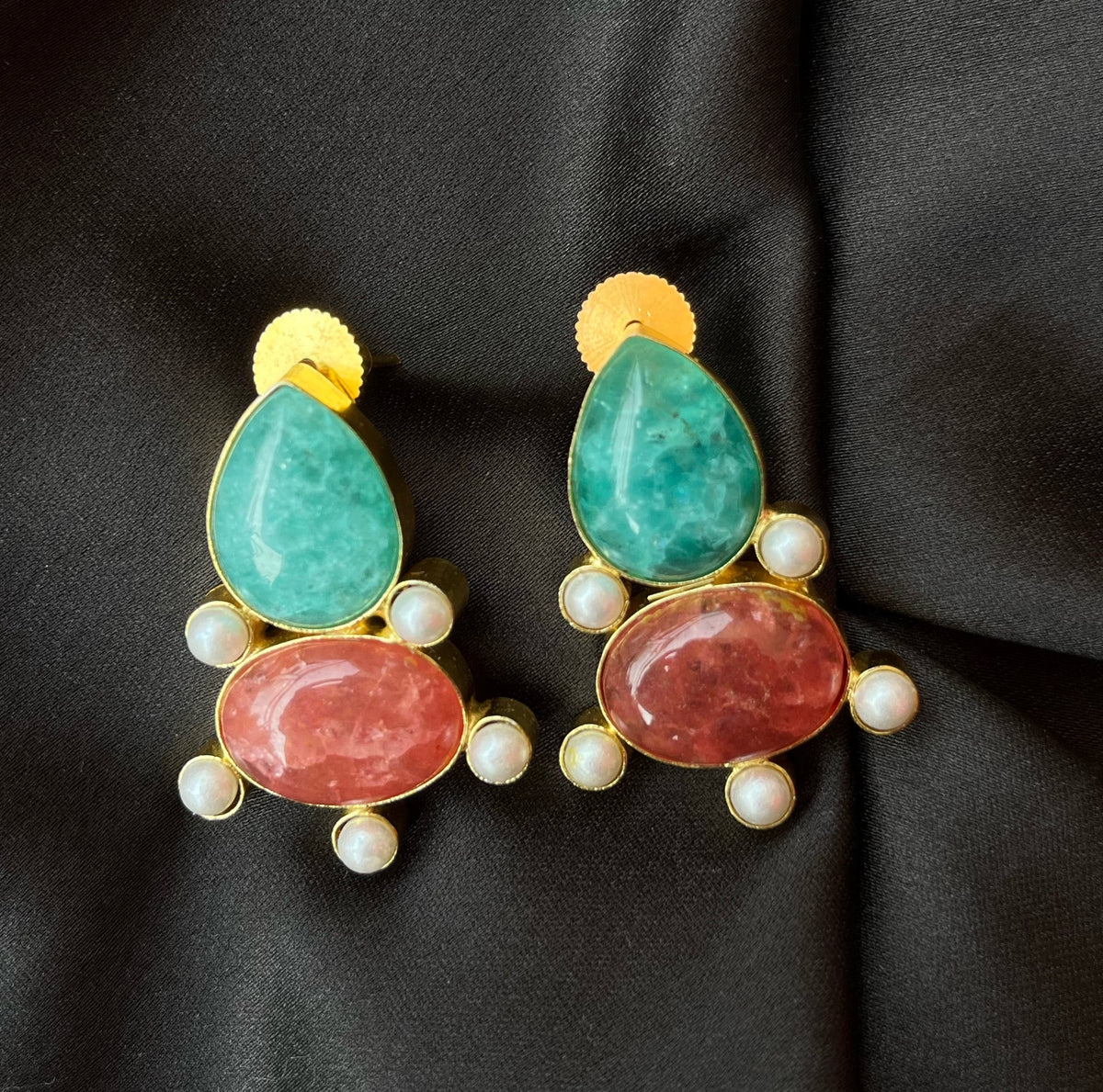 Two Colored Druzzy Stone Earrings